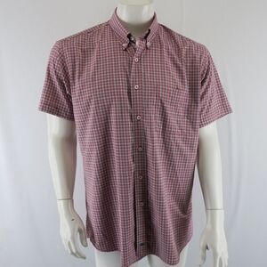 Onward Reserve Short Sleeve Button Up Shirt Mens M Red Blue Classic Fit‎